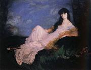 Ignacio Zuloaga portrait of countess mathieu de noailles oil on canvas